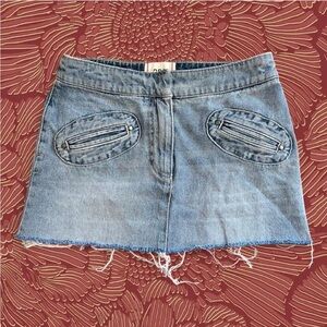 BDG Blue Denim Mini Skirt With Pockets Size S